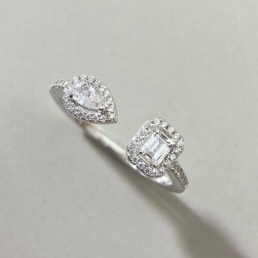 [ELAN LUXE]MY TWIN TOI & MOI SILVER DIAMOND RING