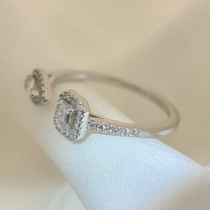 [ELAN LUXE]MY TWIN TOI & MOI SILVER DIAMOND RING