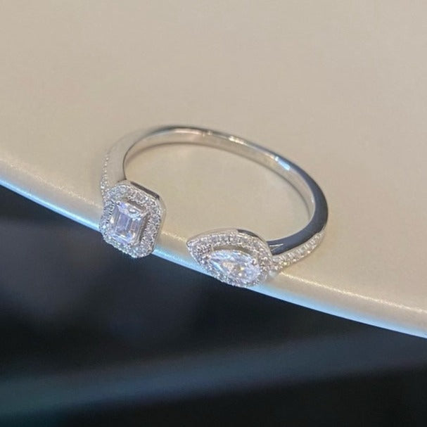 [ELAN LUXE]MY TWIN TOI & MOI SILVER DIAMOND RING