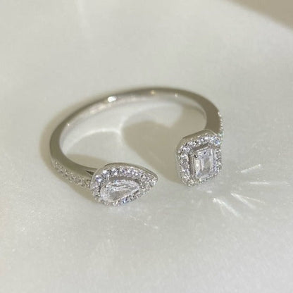 [ELAN LUXE]MY TWIN TOI & MOI SILVER DIAMOND RING