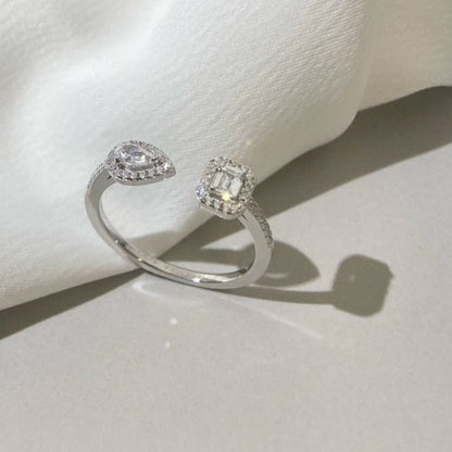[ELAN LUXE]MY TWIN TOI & MOI SILVER DIAMOND RING