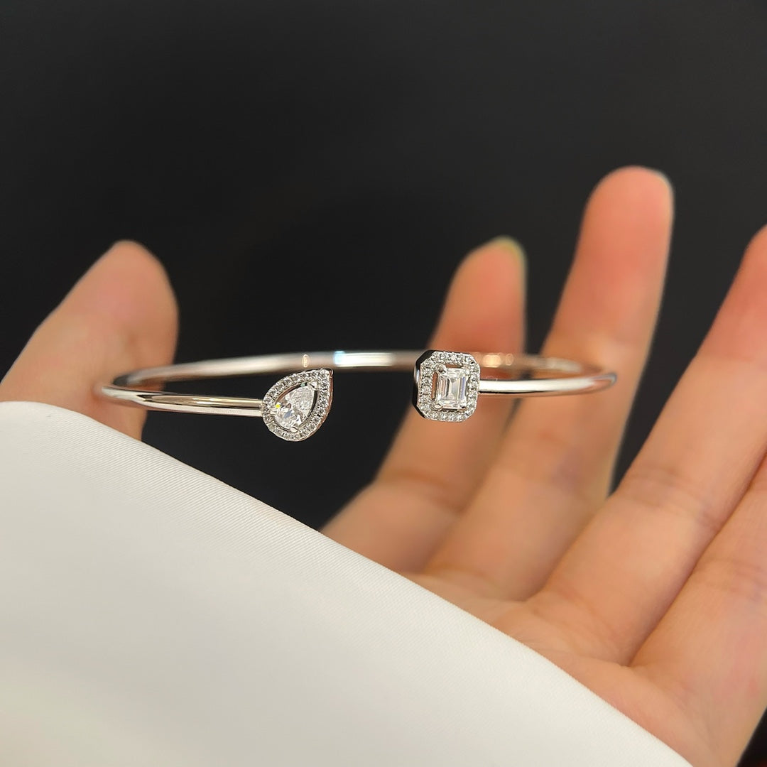 [ELAN LUXE]JONC FLEX MY TWIN TOI & MOI SILVER DIAMOND BRACELET