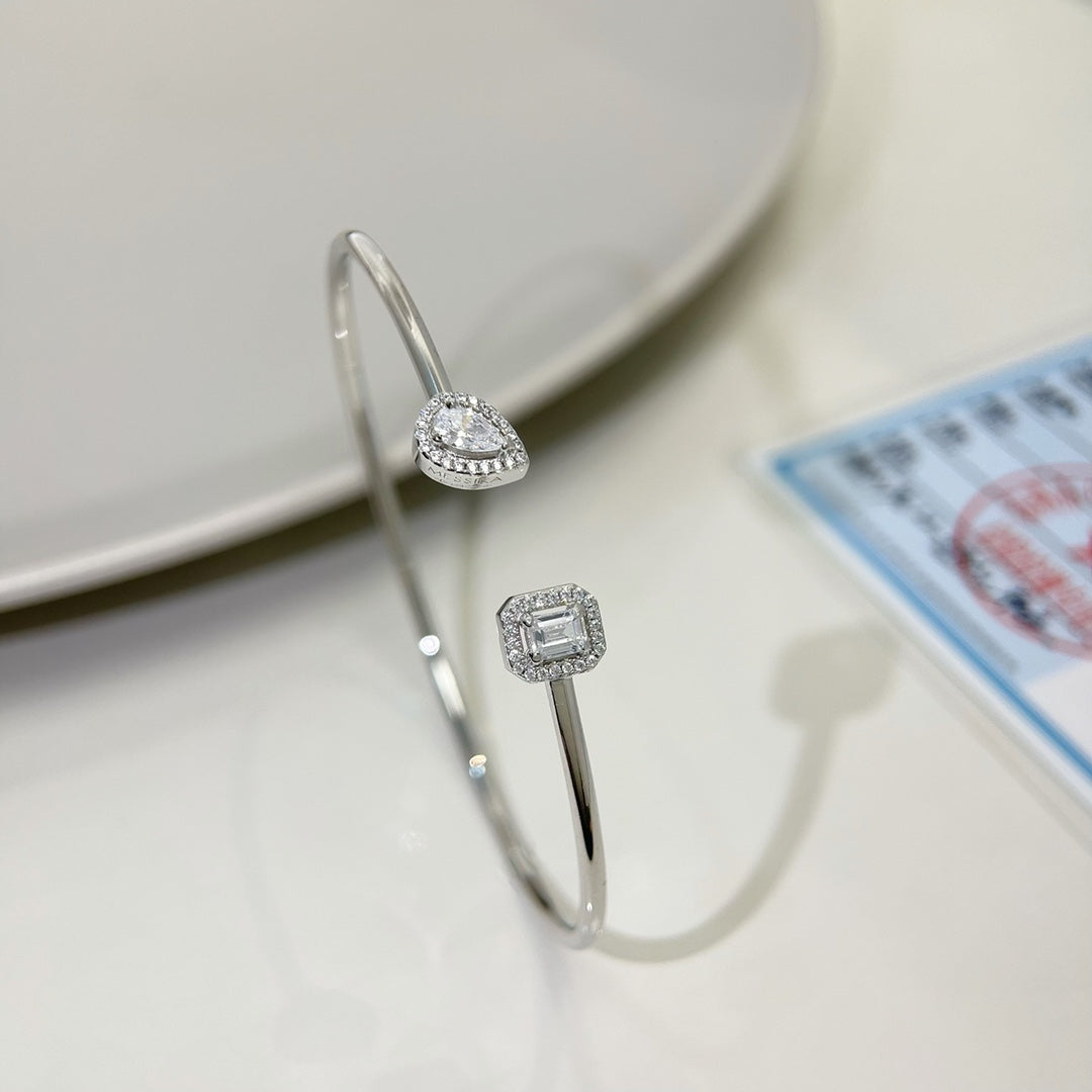 [ELAN LUXE]JONC FLEX MY TWIN TOI & MOI SILVER DIAMOND BRACELET