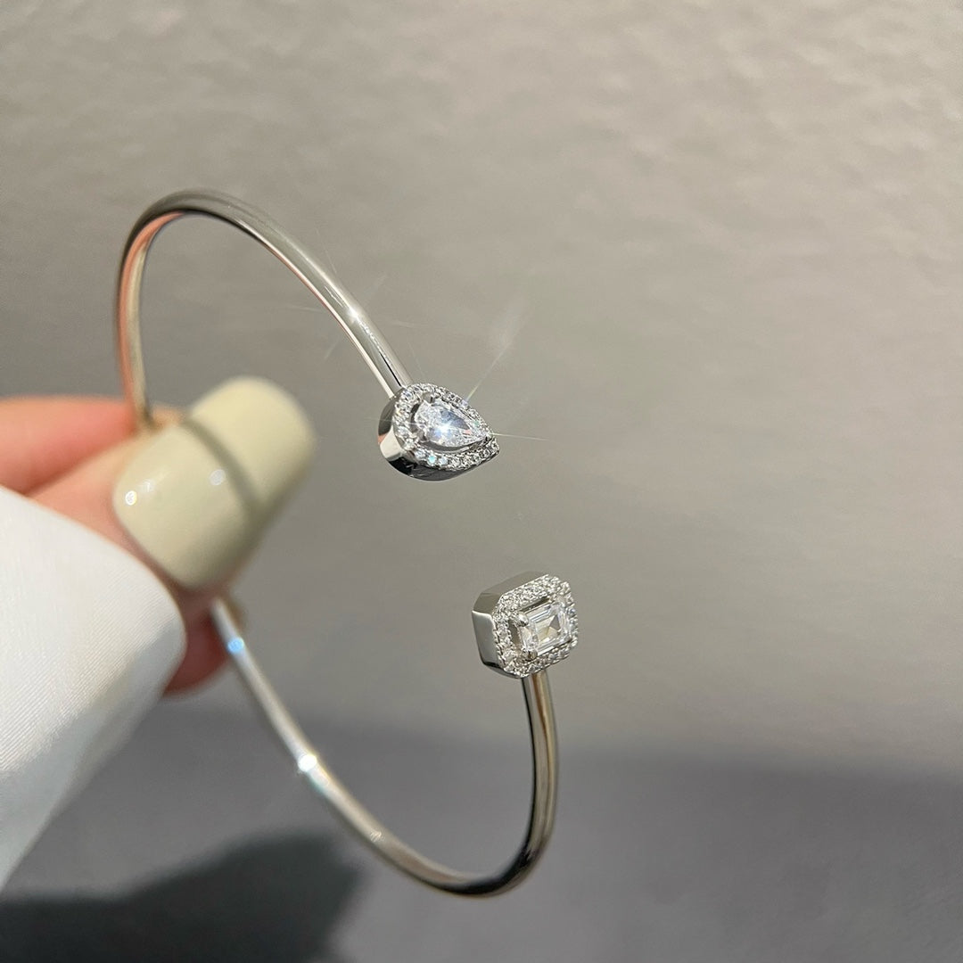 [ELAN LUXE]JONC FLEX MY TWIN TOI & MOI SILVER DIAMOND BRACELET