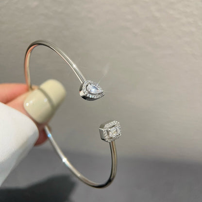 [ELAN LUXE]JONC FLEX MY TWIN TOI & MOI SILVER DIAMOND BRACELET