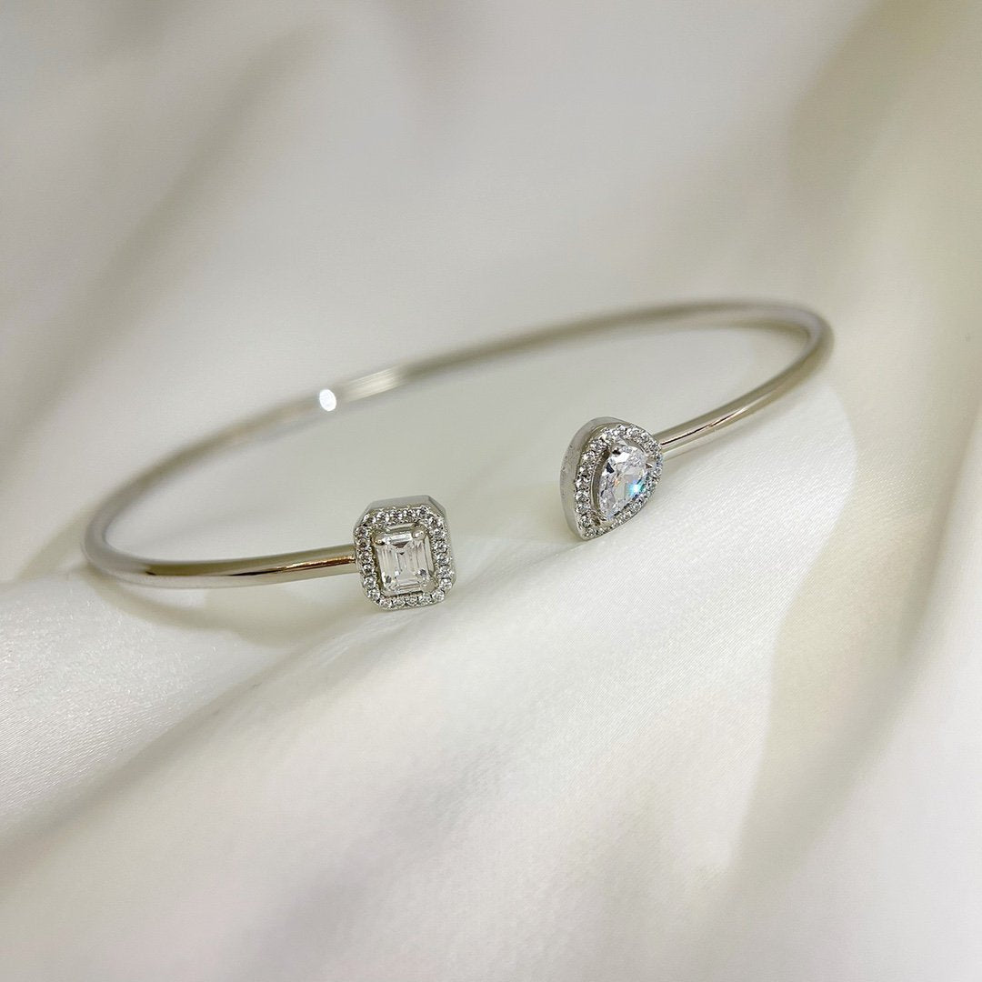 [ELAN LUXE]JONC FLEX MY TWIN TOI & MOI SILVER DIAMOND BRACELET