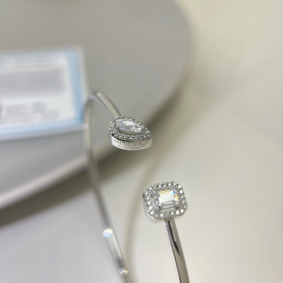 [ELAN LUXE]JONC FLEX MY TWIN TOI & MOI SILVER DIAMOND BRACELET