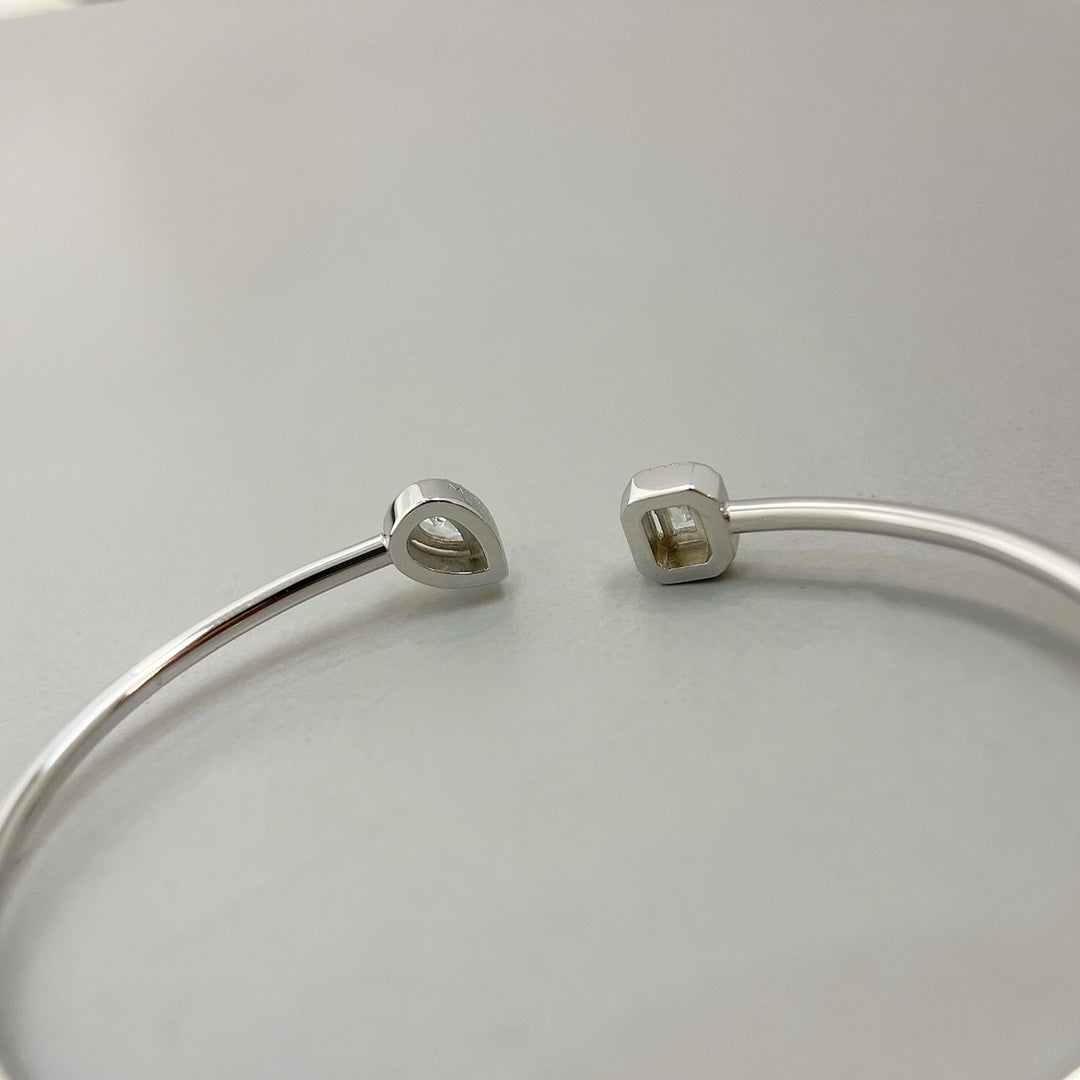 [ELAN LUXE]JONC FLEX MY TWIN TOI & MOI SILVER DIAMOND BRACELET
