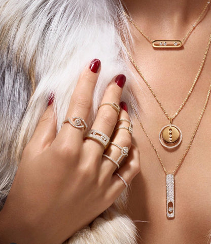 [ELAN LUXE]LUCKY MOVE PM NECKLACE PINK GOLD DIAMOND
