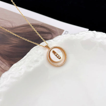 [ELAN LUXE]LUCKY MOVE MM NACRE BLANCHE DIAMOND NECKLACE