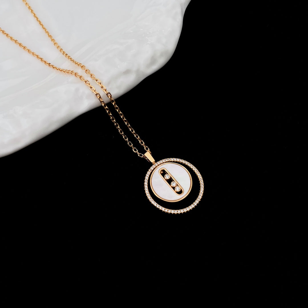 [ELAN LUXE]LUCKY MOVE MM NACRE BLANCHE DIAMOND NECKLACE