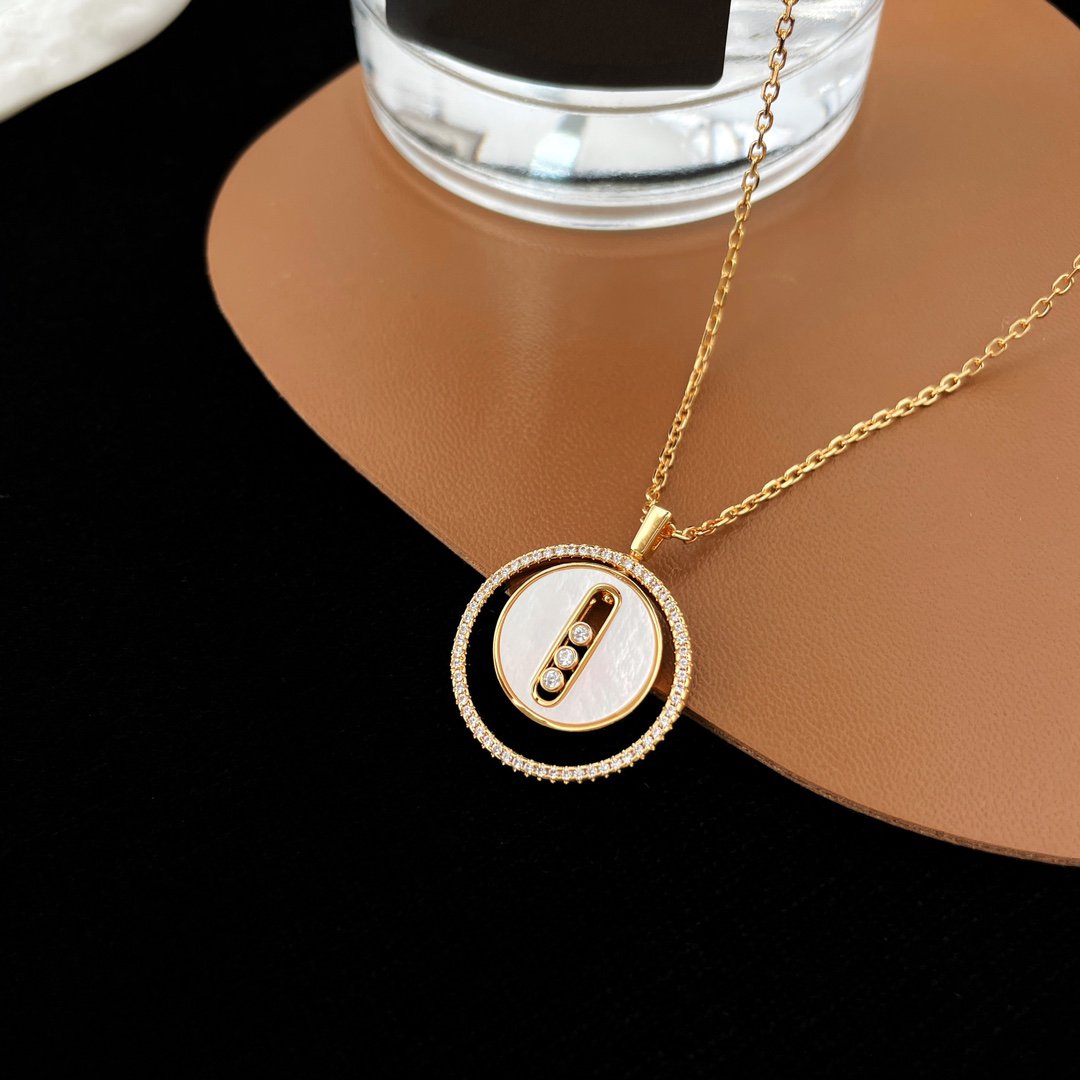 [ELAN LUXE]LUCKY MOVE MM NACRE BLANCHE DIAMOND NECKLACE