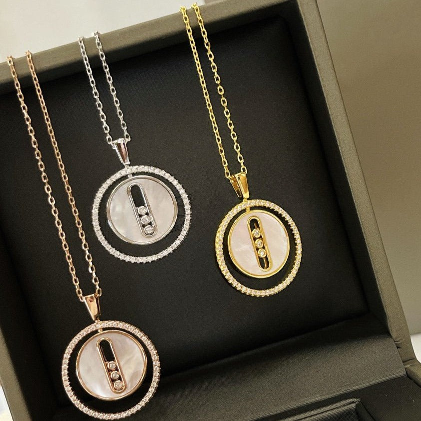 [ELAN LUXE]LUCKY MOVE MM NACRE BLANCHE DIAMOND NECKLACE