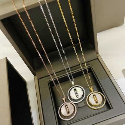 [ELAN LUXE]LUCKY MOVE MM NACRE BLANCHE DIAMOND NECKLACE
