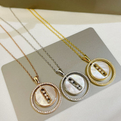 [ELAN LUXE]LUCKY MOVE MM NACRE BLANCHE DIAMOND NECKLACE