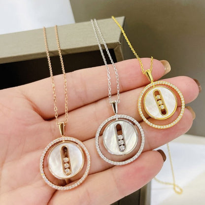 [ELAN LUXE]LUCKY MOVE MM NACRE BLANCHE DIAMOND NECKLACE