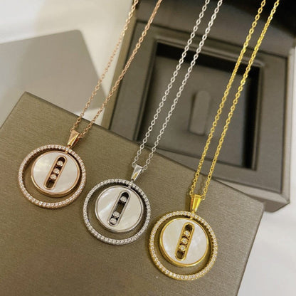 [ELAN LUXE]LUCKY MOVE MM NACRE BLANCHE DIAMOND NECKLACE