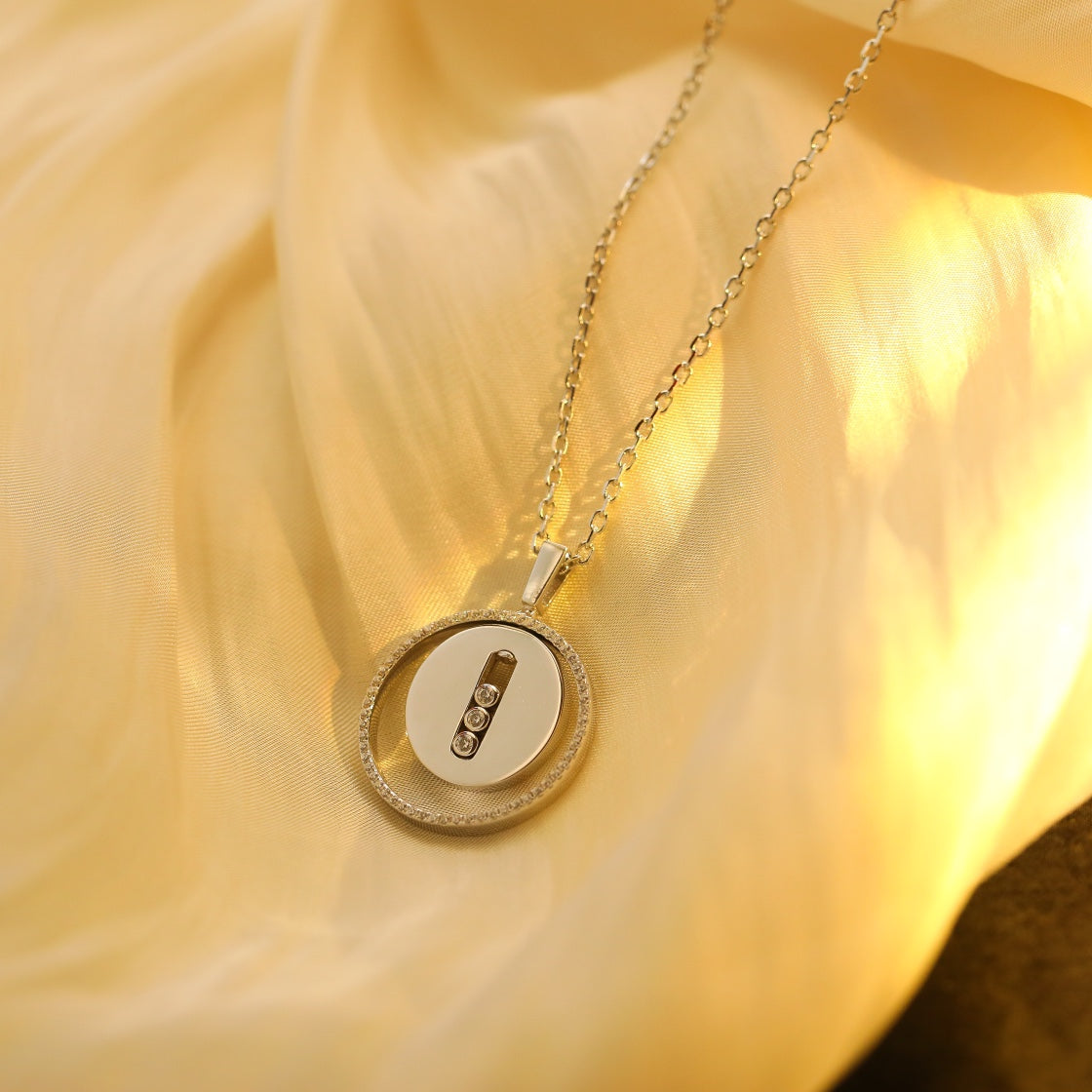 [ELAN LUXE]LUCKY MOVE MM SILVER DIAMOND NECKLACE
