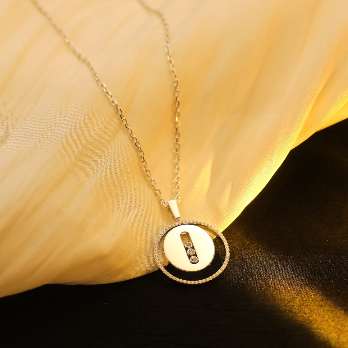 [ELAN LUXE]LUCKY MOVE MM SILVER DIAMOND NECKLACE