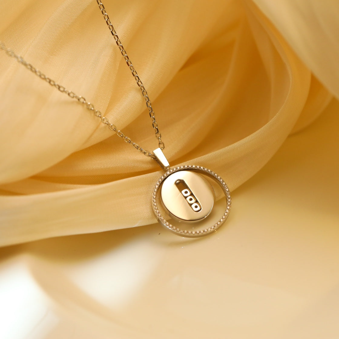 [ELAN LUXE]LUCKY MOVE MM SILVER DIAMOND NECKLACE