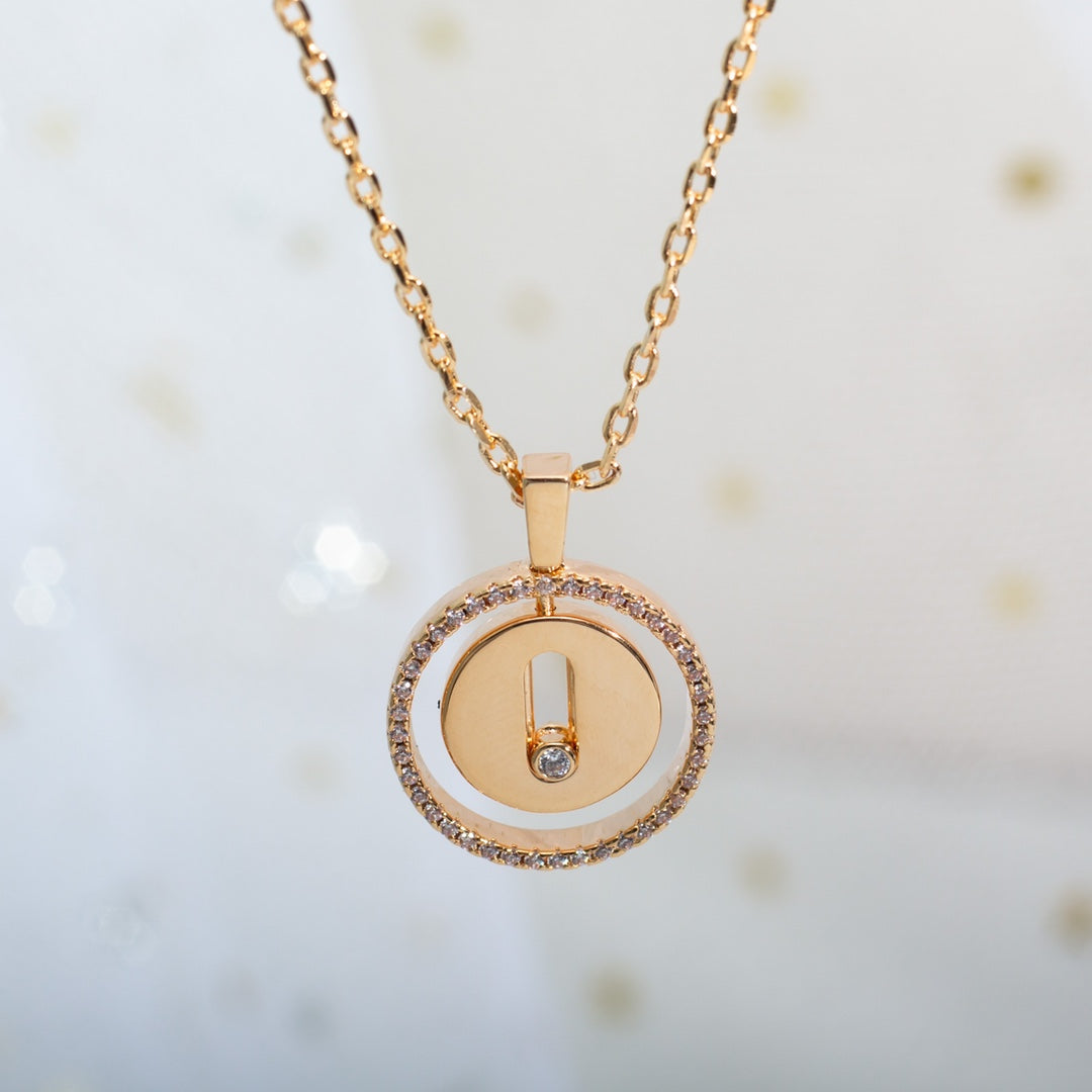 [ELAN LUXE]LUCKY MOVE PM NECKLACE PINK GOLD DIAMOND