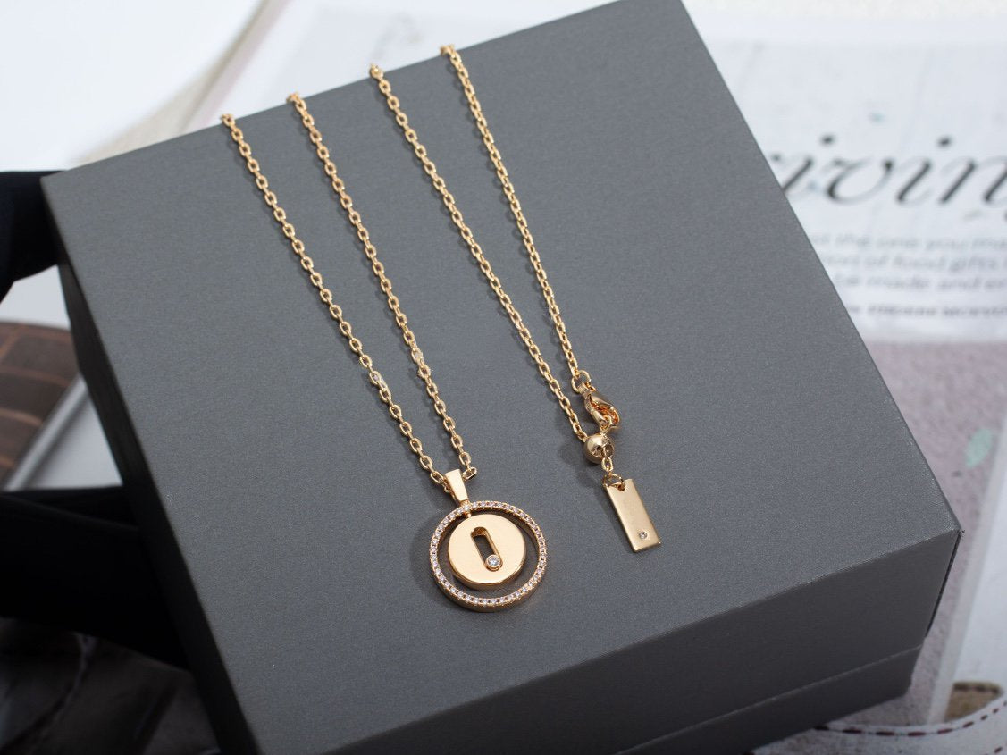 [ELAN LUXE]LUCKY MOVE PM NECKLACE PINK GOLD DIAMOND