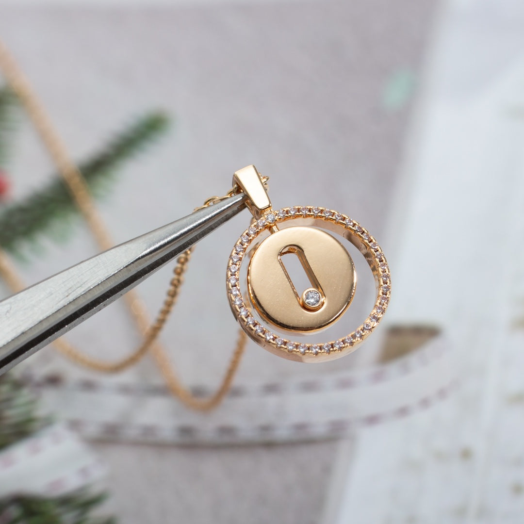 [ELAN LUXE]LUCKY MOVE PM NECKLACE PINK GOLD DIAMOND