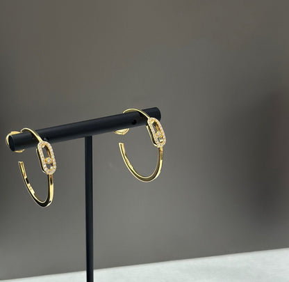 [ELAN LUXE]CREOLES MOVE UNO PM DIAMOND EARRINGS