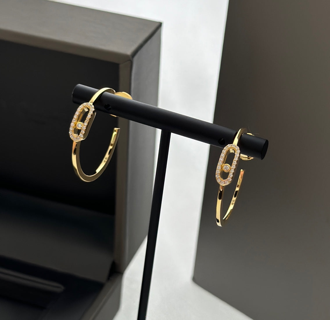 [ELAN LUXE]CREOLES MOVE UNO PM DIAMOND EARRINGS