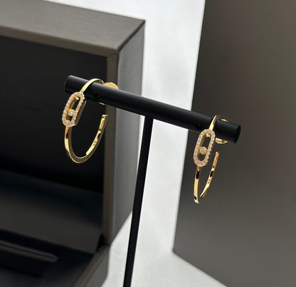 [ELAN LUXE]CREOLES MOVE UNO PM DIAMOND EARRINGS