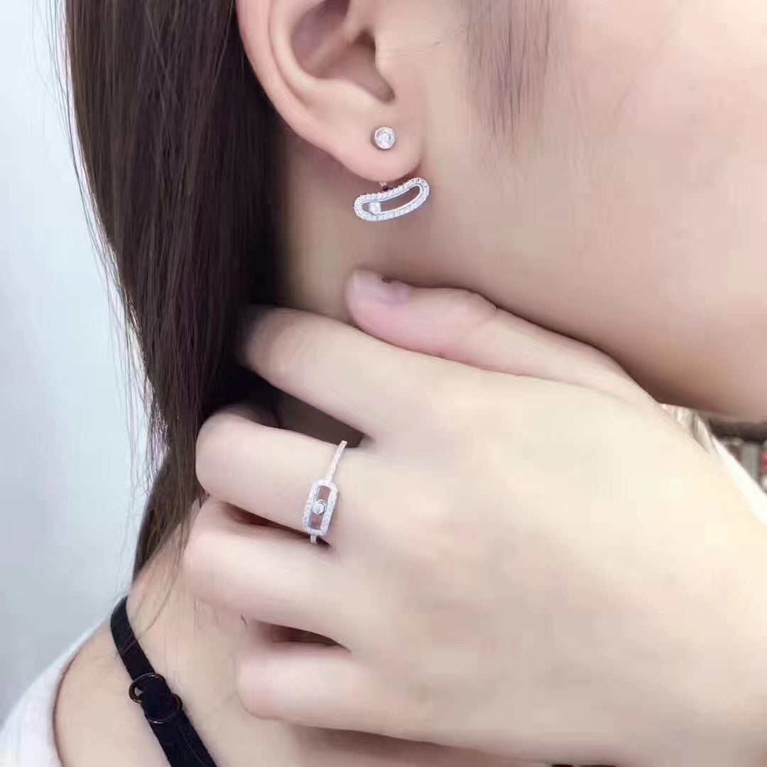 [ELAN LUXE]MOVE UNO SILVER DIAMOND EARRINGS