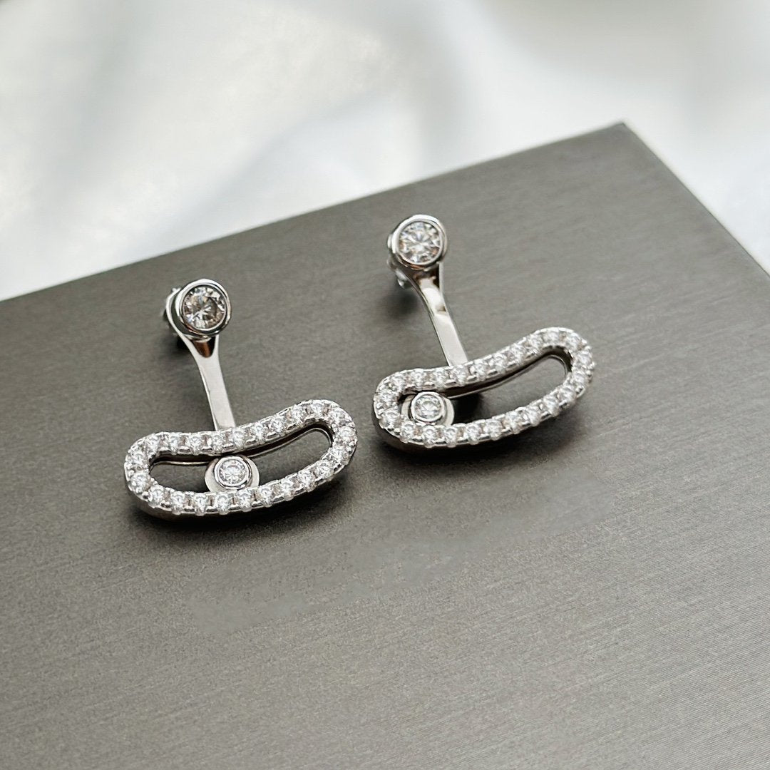 [ELAN LUXE]MOVE UNO SILVER DIAMOND EARRINGS