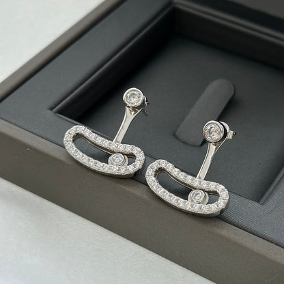 [ELAN LUXE]MOVE UNO SILVER DIAMOND EARRINGS