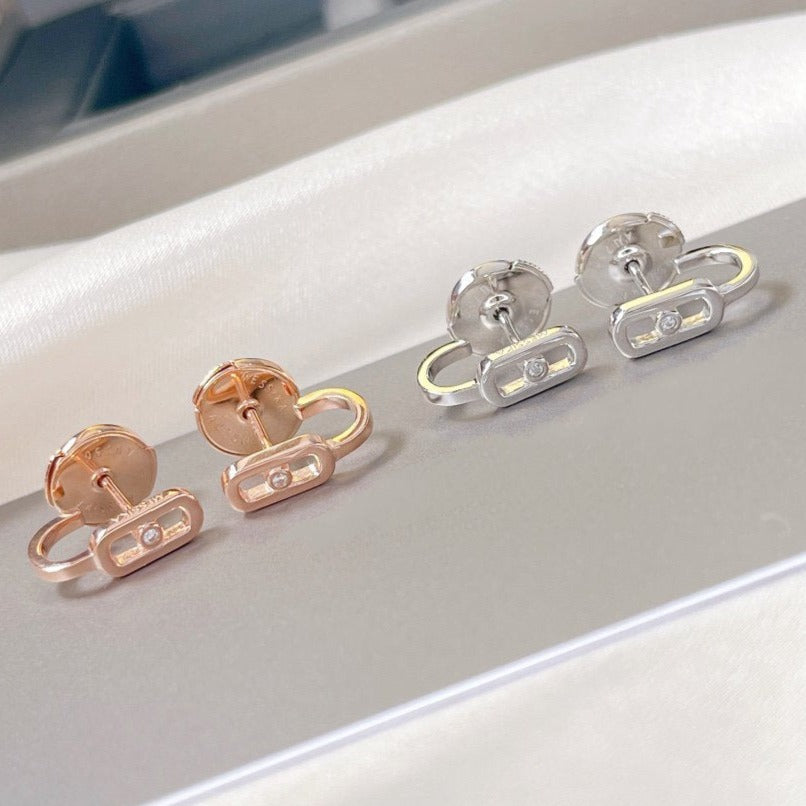 [ELAN LUXE]CREOLES MOVE UNO MINI 1 DIAMOND EARRINGS
