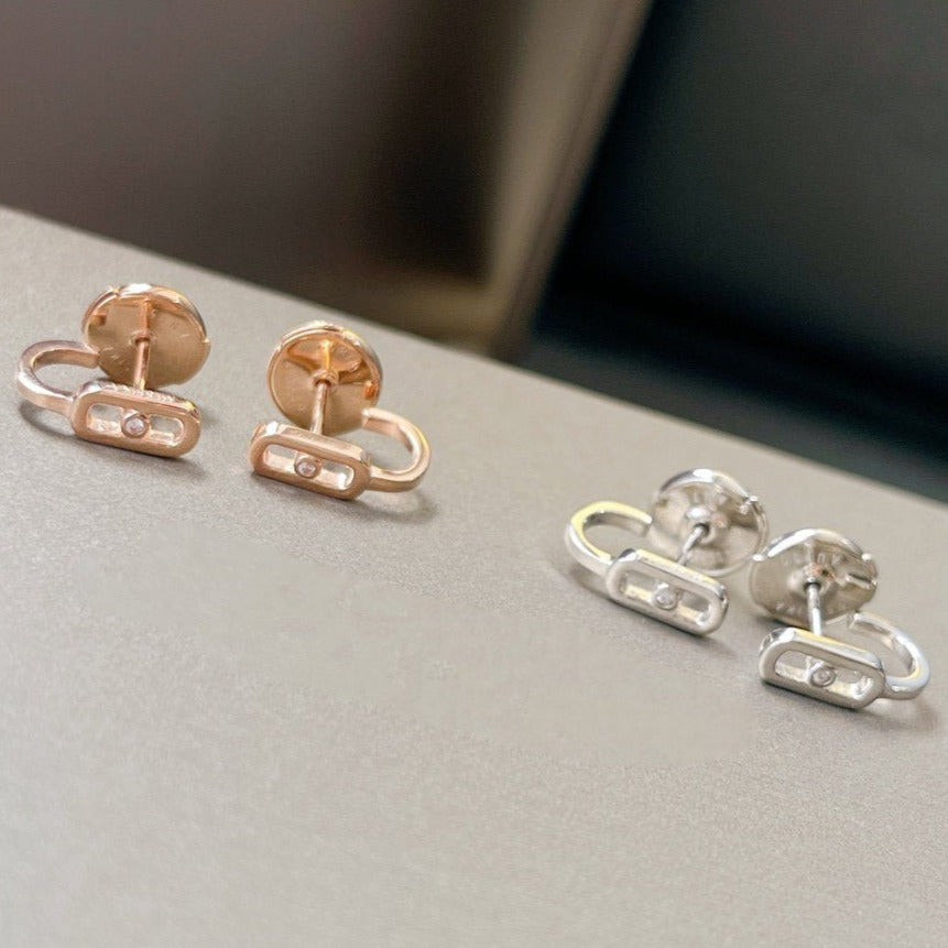 [ELAN LUXE]CREOLES MOVE UNO MINI 1 DIAMOND EARRINGS