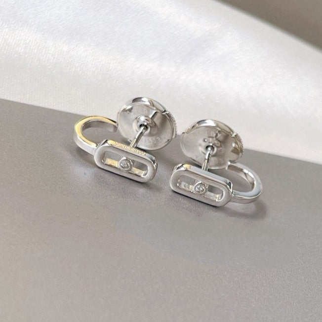 [ELAN LUXE]CREOLES MOVE UNO MINI 1 DIAMOND EARRINGS