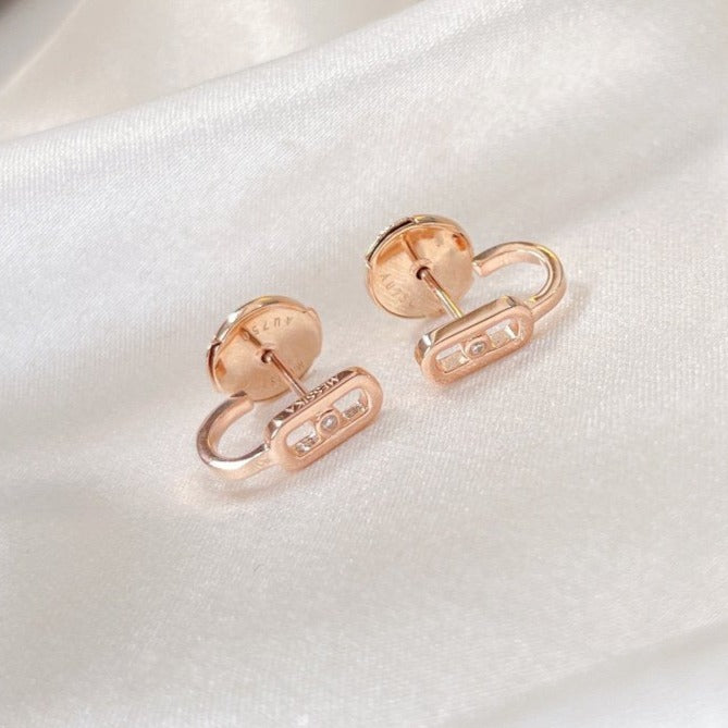 [ELAN LUXE]CREOLES MOVE UNO MINI 1 DIAMOND EARRINGS
