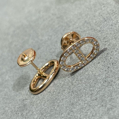 [ELAN LUXE]HM FULL DIAMOND PIG NOSE STUD EARRINGS