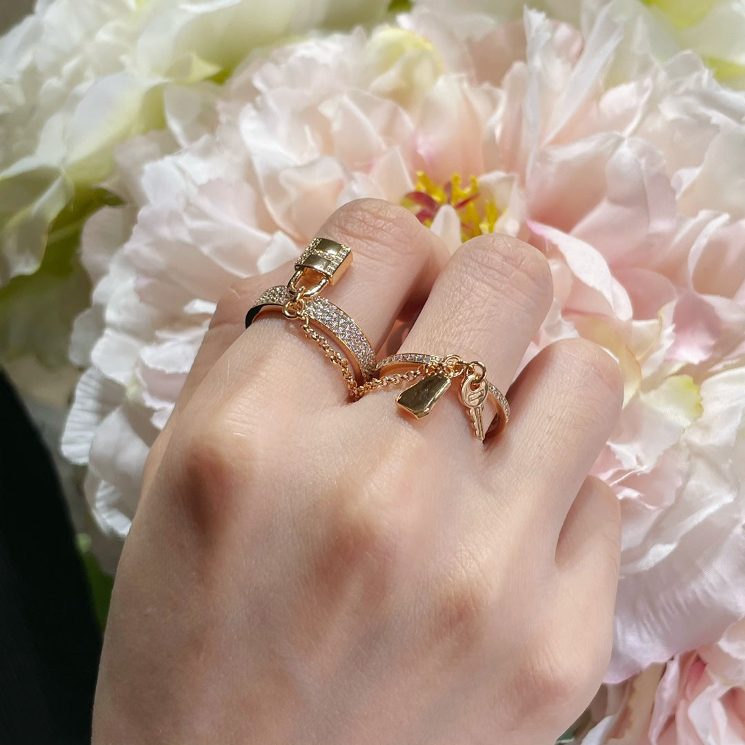 [ELAN LUXE]HM KELLY CLOCHETTE DOUBLE RING IN  WITH DIAMONDS