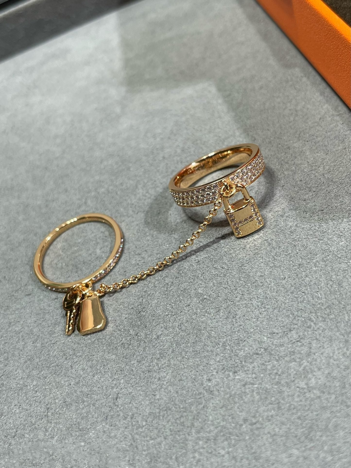 [ELAN LUXE]HM KELLY CLOCHETTE DOUBLE RING IN  WITH DIAMONDS
