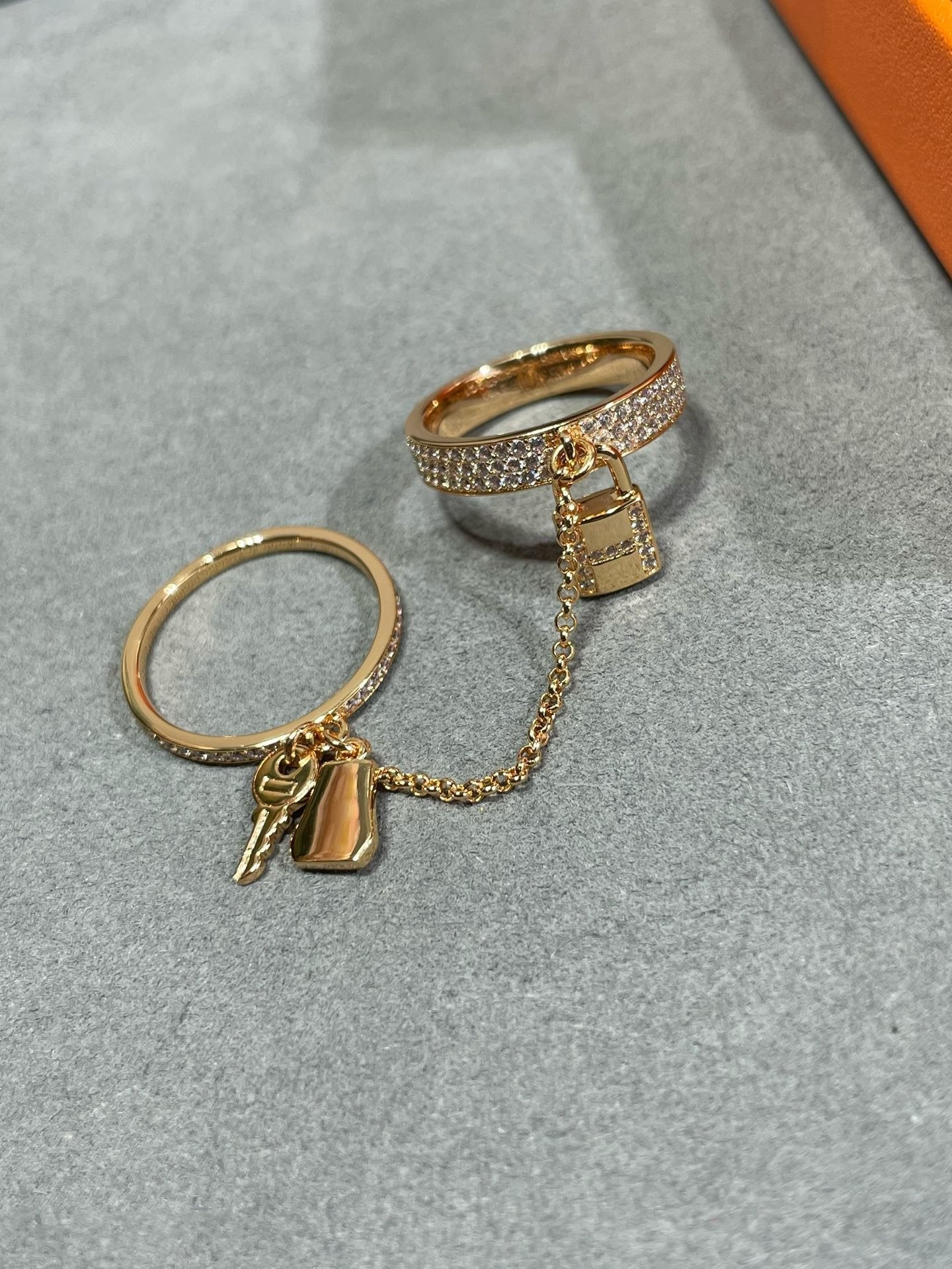 [ELAN LUXE]HM KELLY CLOCHETTE DOUBLE RING IN  WITH DIAMONDS