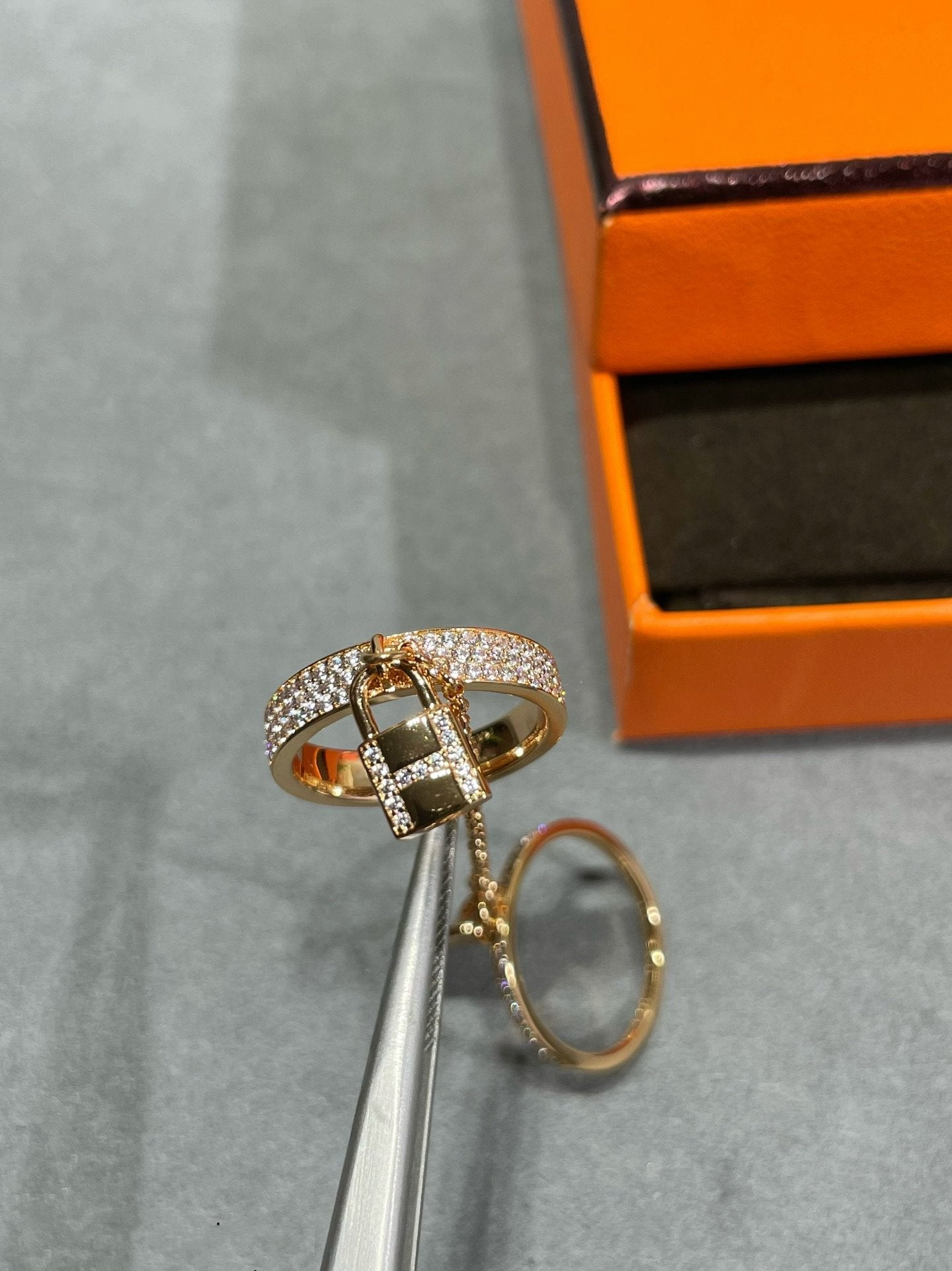 [ELAN LUXE]HM KELLY CLOCHETTE DOUBLE RING IN  WITH DIAMONDS