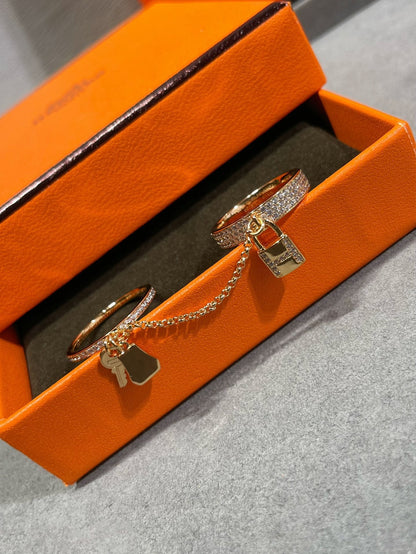 [ELAN LUXE]HM KELLY CLOCHETTE DOUBLE RING IN  WITH DIAMONDS