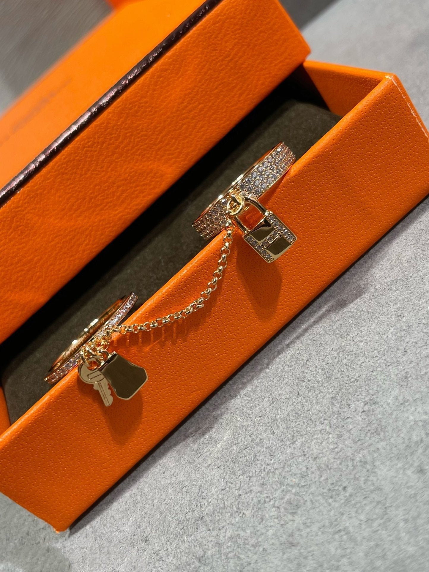 [ELAN LUXE]HM KELLY CLOCHETTE DOUBLE RING IN  WITH DIAMONDS