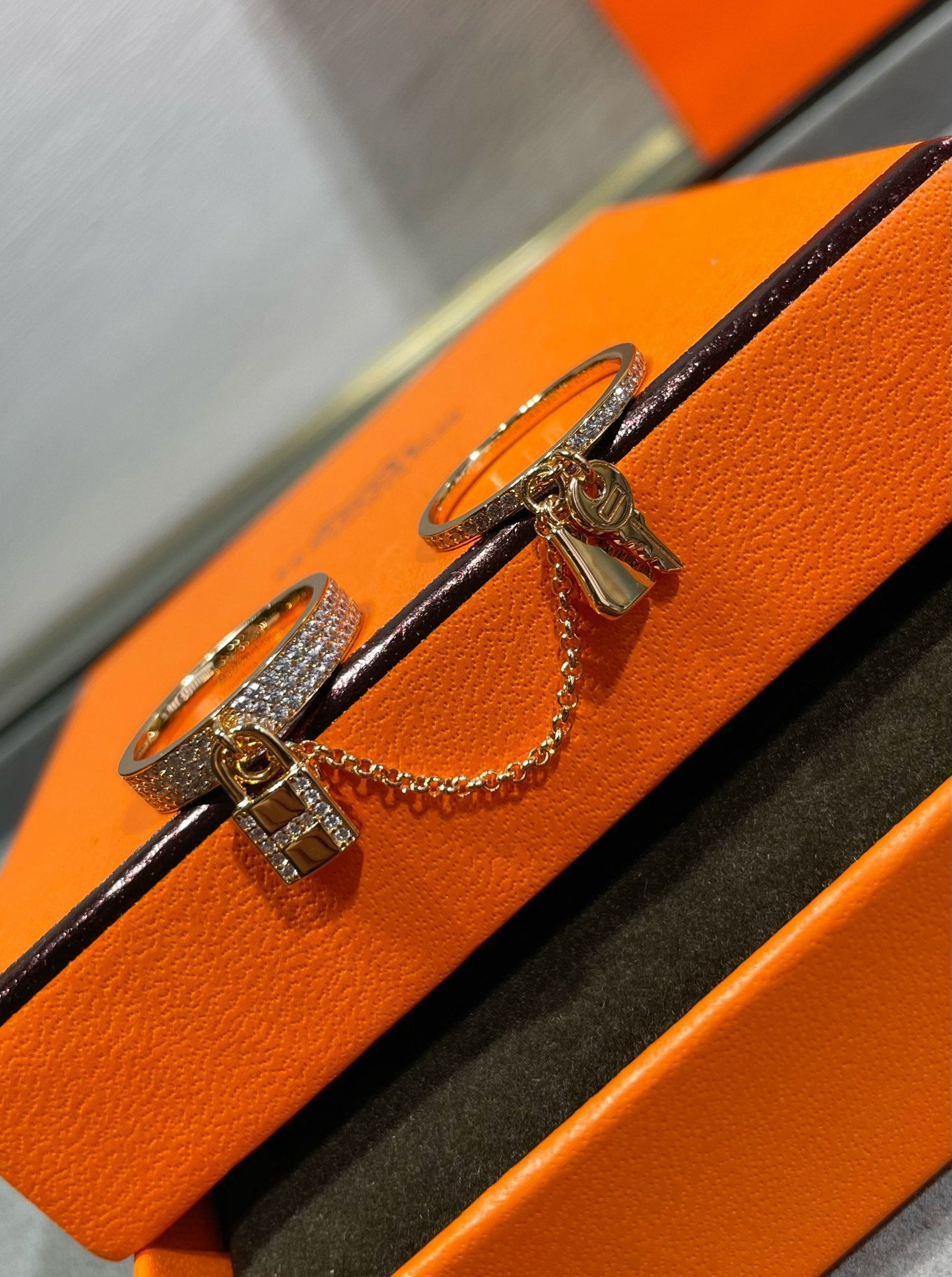 [ELAN LUXE]HM KELLY CLOCHETTE DOUBLE RING IN  WITH DIAMONDS