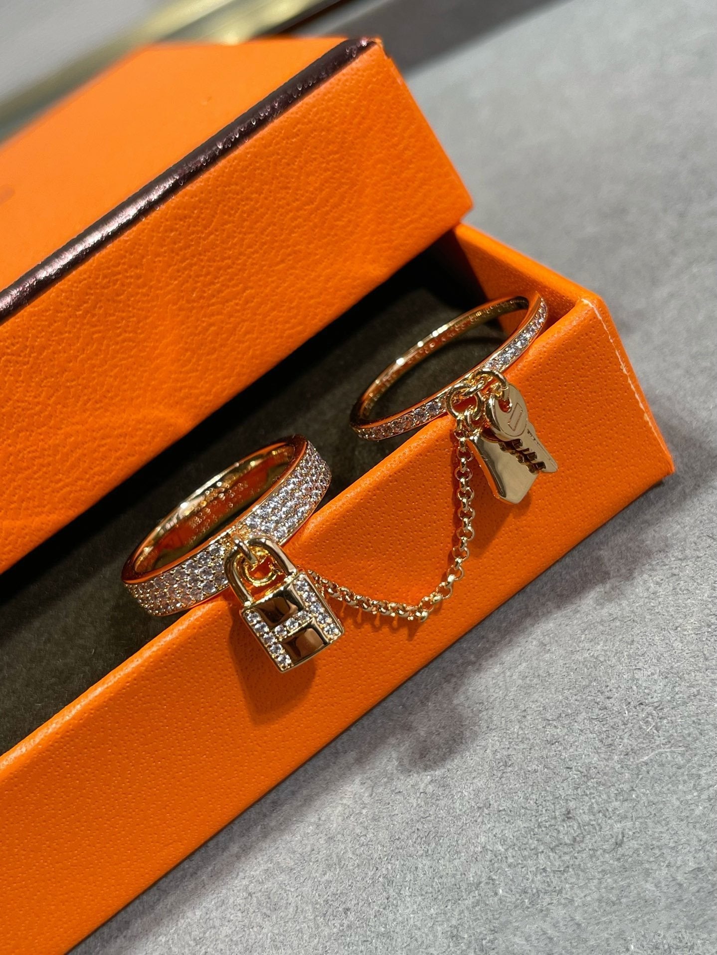 [ELAN LUXE]HM KELLY CLOCHETTE DOUBLE RING IN  WITH DIAMONDS