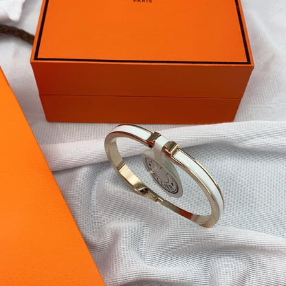 [ELAN LUXE]CLASSIC HM CLIC WHITE 8MM ENAMEL BRACELET