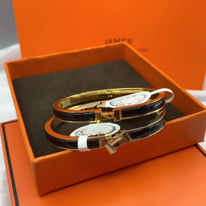 [ELAN LUXE]CLASSIC HM CLIC BLACK 8MM ENAMEL BRACELET