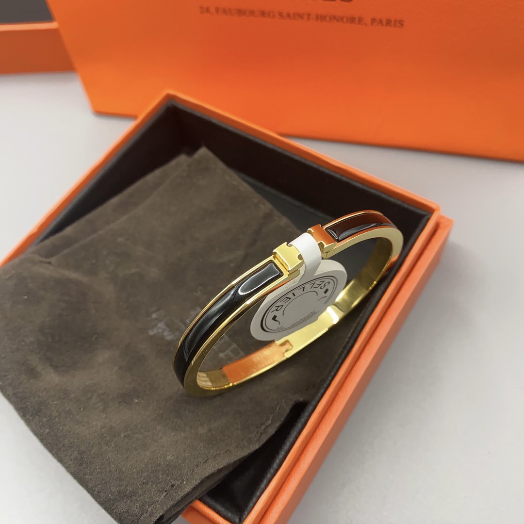 [ELAN LUXE]CLASSIC HM CLIC BLACK 8MM ENAMEL BRACELET