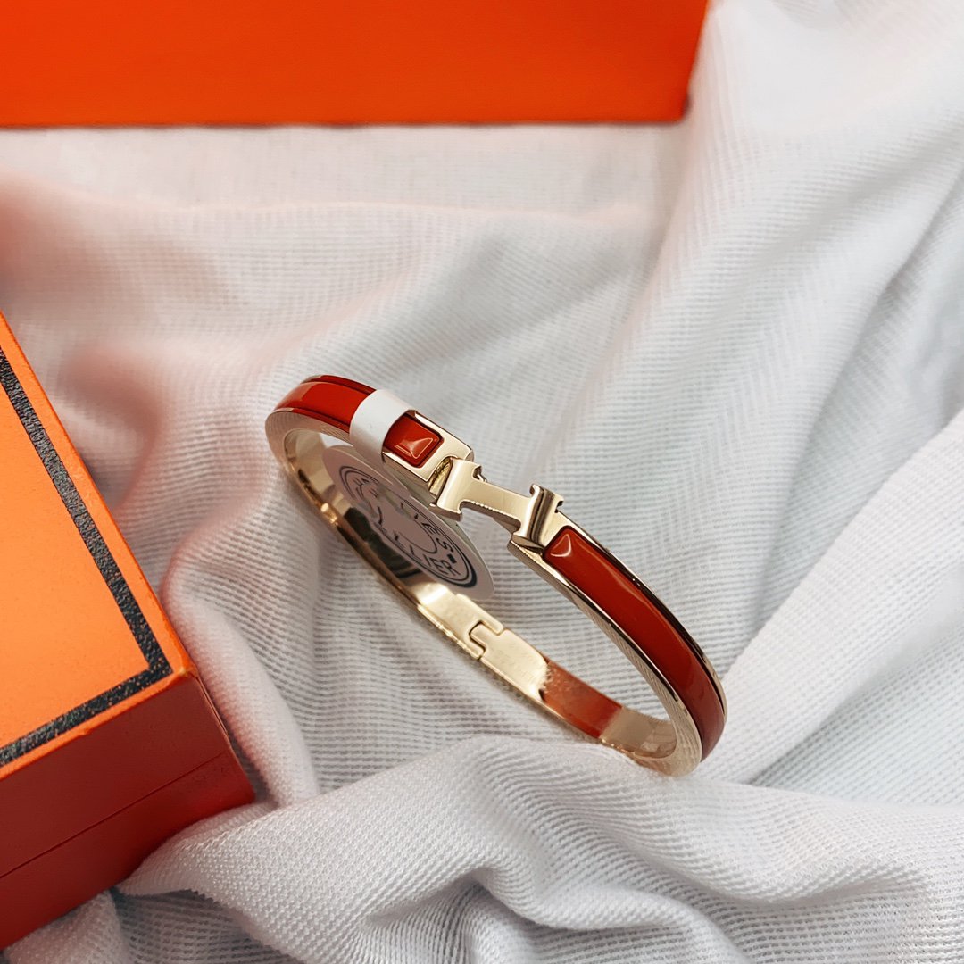 [ELAN LUXE]CLASSIC HM CLIC RED 8MM ENAMEL BRACELET